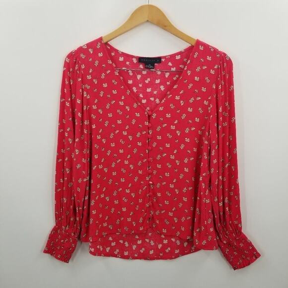 Sanctuary‎ blouse size XS, red floral print - Picture 1 of 3